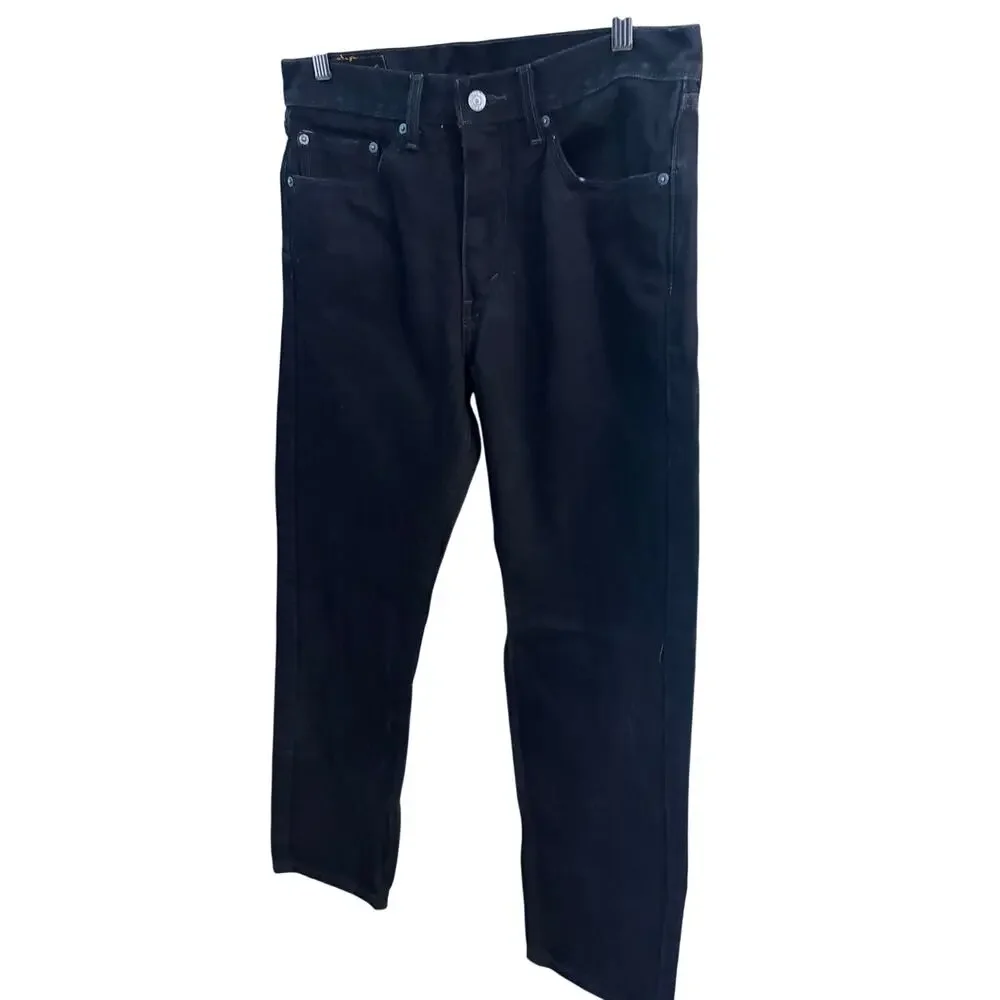 Levi's 505 Men's Black Straight Leg Jeans W33 L32 Classic Fit Denim Pants